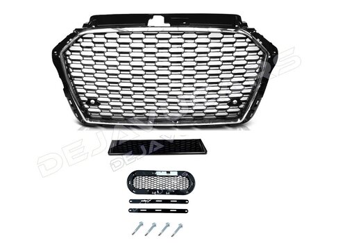 OEM Line ® RS3 Look Front Grill  Black/Chrome for Audi A3 8V / S line / S3