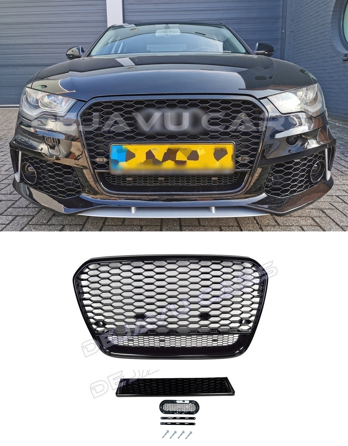 RS6 Look Front Grill Black Edition for Audi A6 C7 4G - WWW