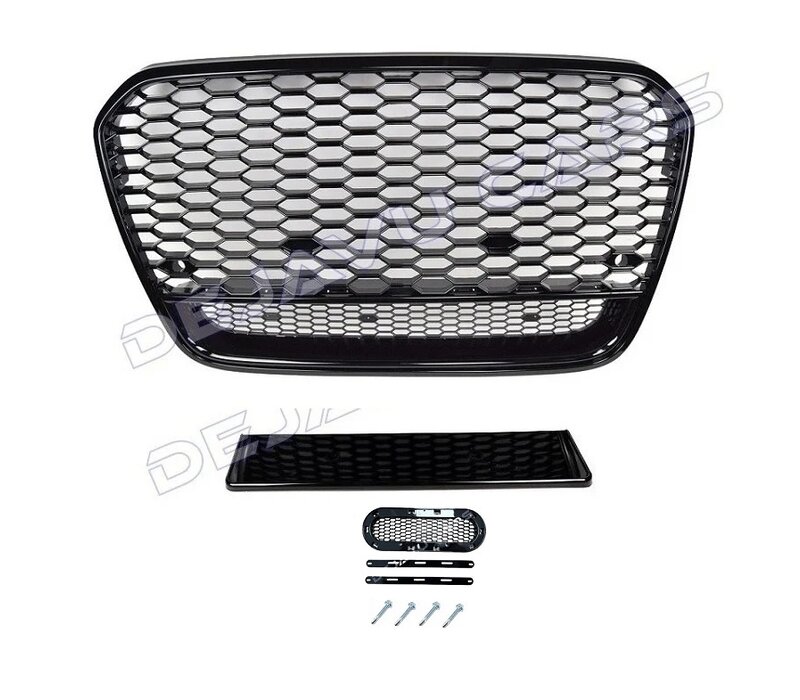 RS6 Look Front Grill Black Edition  voor Audi A6 C7 4G