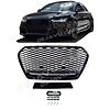 OEM Line ® RS6 Quattro Look Front Grill Black Edition voor Audi A6 C7.5 Facelift