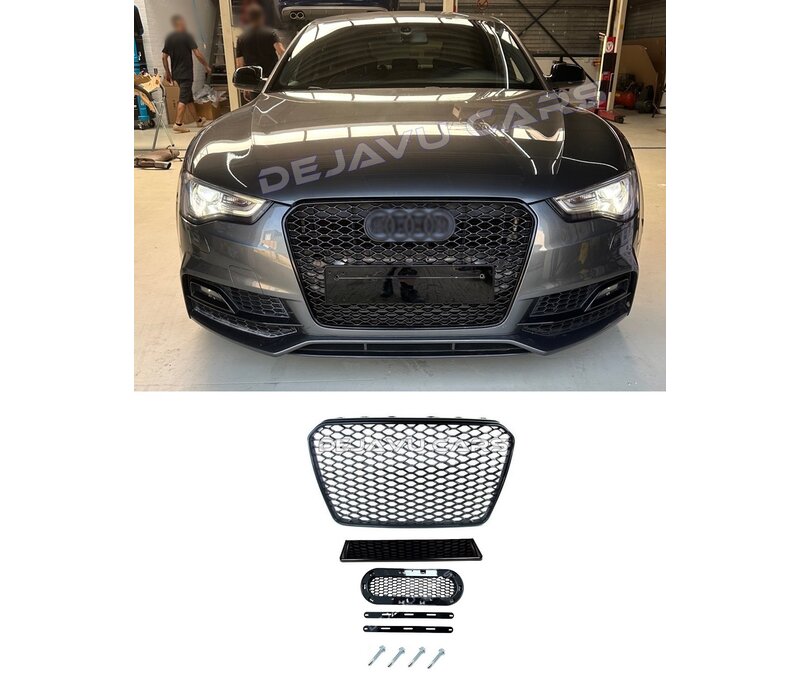 RS5 Look Kühlergrill Black Edition für Audi A5 B8