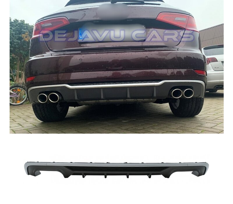 S3 Look Diffuser Platinum grijs voor Audi A3 8V Sportback / Hatchback