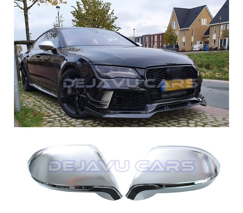 Mat Chrome Spiegelkappen voor Audi A7 4G / S7 / RS7 / S line