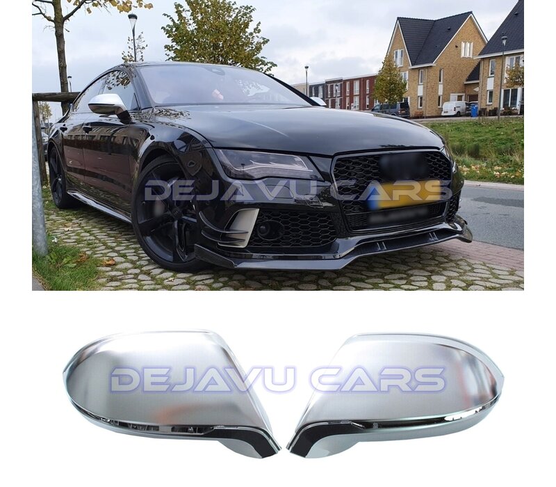 Matt Chrome Mirror Caps for Audi A7 4G / S7 / RS7 / S line