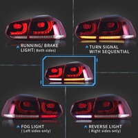 R20 / GTI Look Dynamisch VOLL LED Rückleuchten für Volkswagen Golf 6