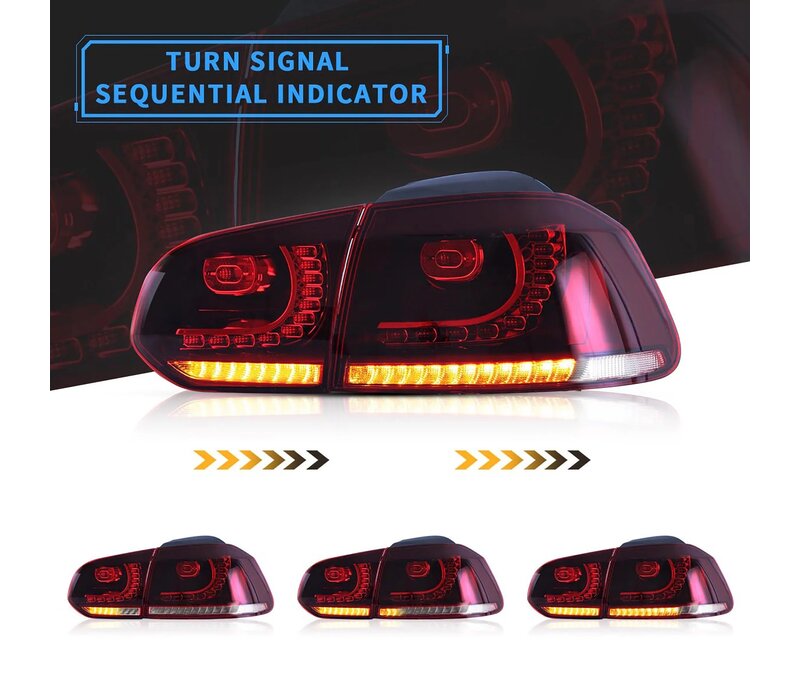 R20 / GTI Look Dynamic FULL LED Tail Lights for Volkswagen Golf 6