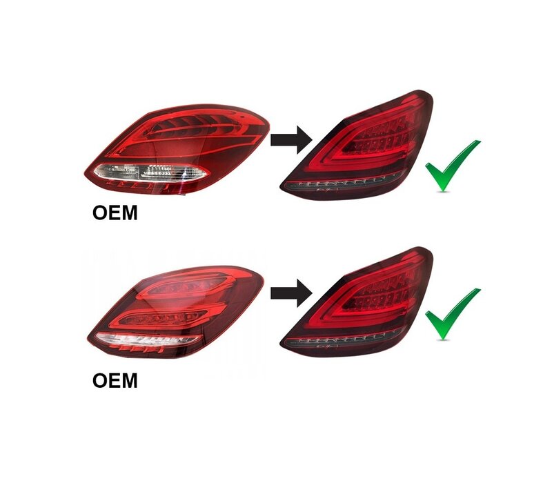 Facelift Look VOLL LED Rückleuchten für Mercedes Benz C Klasse W205 Limousine