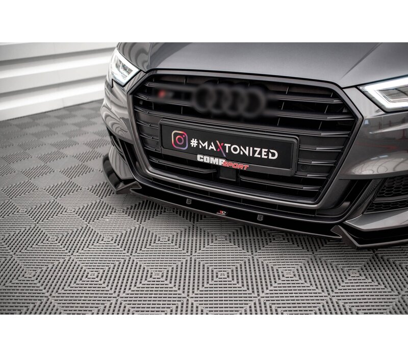 Front splitter V.1 voor Audi S3 8V / A3 8V S line Facelift Sportback / Hatchback