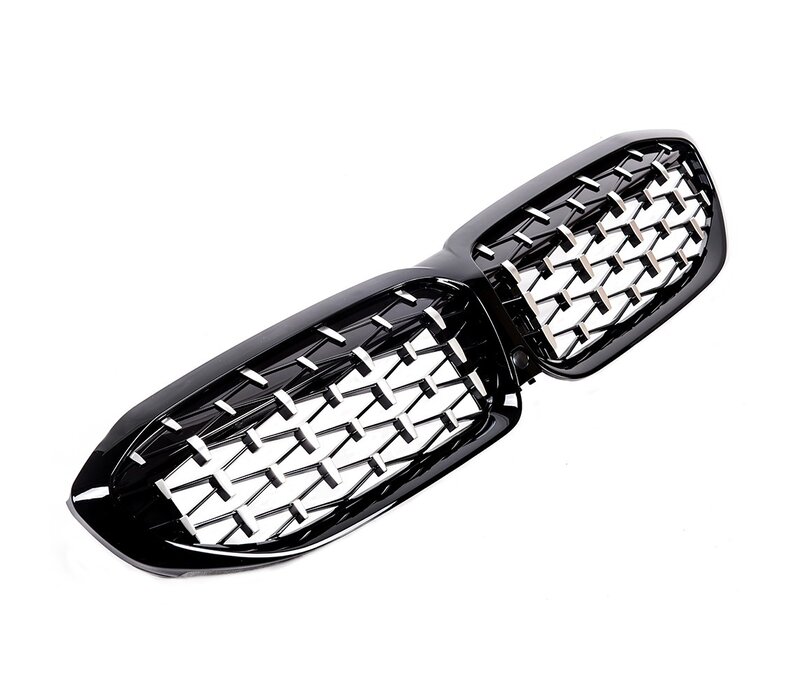 Black/Chrome Diamond Look Sport Front Grill voor BMW 3 Serie G20 / G21