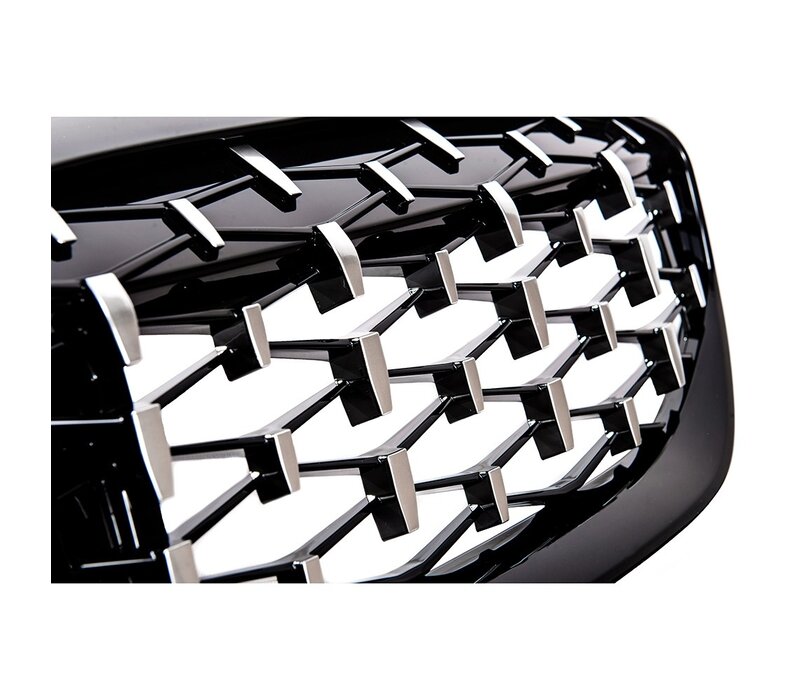 Black/Chrome Diamond Look Sport Front Grill voor BMW 3 Serie G20 / G21