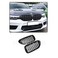 Black/Chrome Diamond Look Sport Kühlergrill für BMW 5 Serie G30 / G31