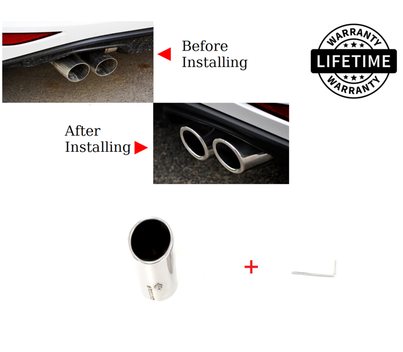 Universal Sport Look Auspuff Endrohr Chrom Rund Schräg