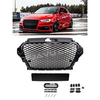 RS3 Look Kühlergrill Glänzend schwarz Piano Black Edition für Audi A3 8V, S-line, S3