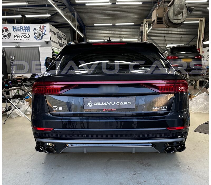 SQ8 Look Diffuser + Exhaust tail pipes for Audi Q8 SUV S line