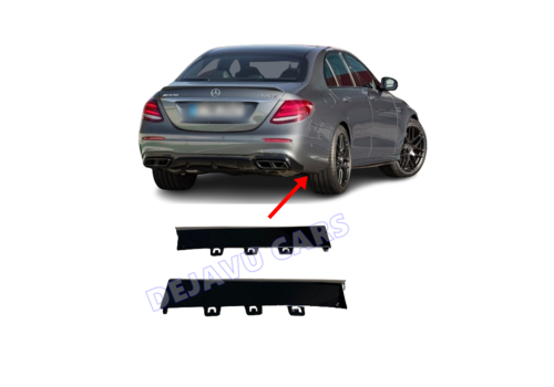 OEM Line ® Left + Right Diffuser side covers Gloss black for Mercedes Benz E Class W213 E63 AMG / E53 AMG