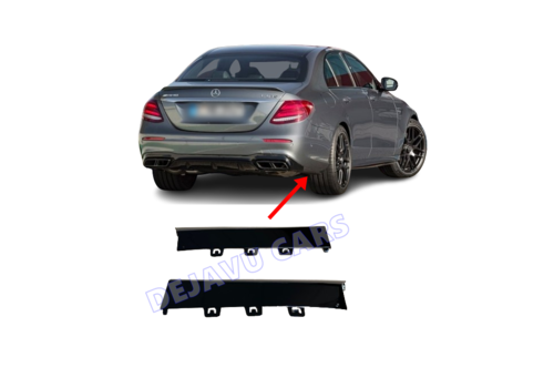 OEM Line ® Links + Rechts Diffusor Seitenabdeckungen Glänzend schwarz für Mercedes Benz E Klasse W213 E63 AMG / E53 AMG