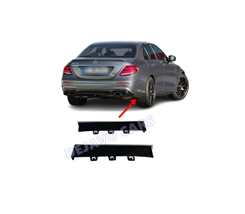 Links + Rechts Diffusor Seitenabdeckungen Glänzend schwarz für Mercedes Benz E Klasse W213 E63 AMG / E53 AMG