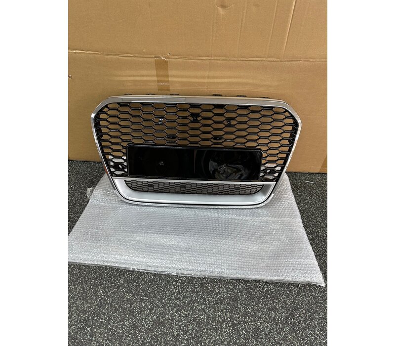 RS6 Look Front Grill Black/Chrome for Audi A6 C7 4G