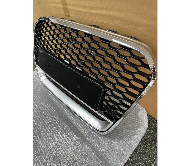 RS6 Look Front Grill Black/Chrome for Audi A6 C7 4G