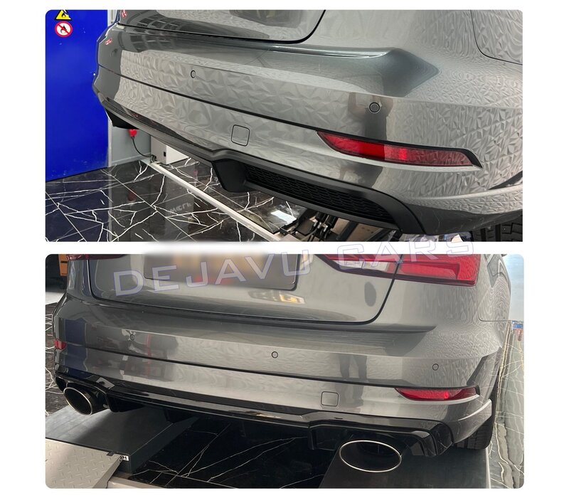 RS3 Look Diffuser Black Edition for Audi A3 8V S line / S3