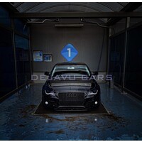 RS4 Look Kühlergrill Black Edition + Nebelscheinwerfer Blenden für Audi A4 / S4 / S line