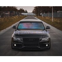 RS4 Look Front Grill Black Edition + Mistlamp Roosters voor Audi A4 / S4 / S line