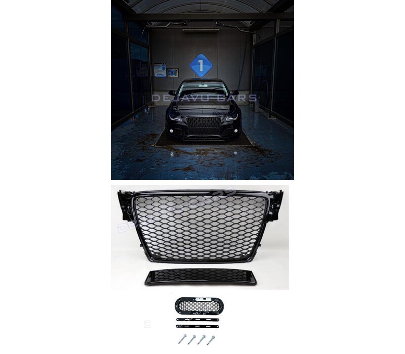 RS4 Look Front Grill Black voor Audi A4 B8 / S line / S4