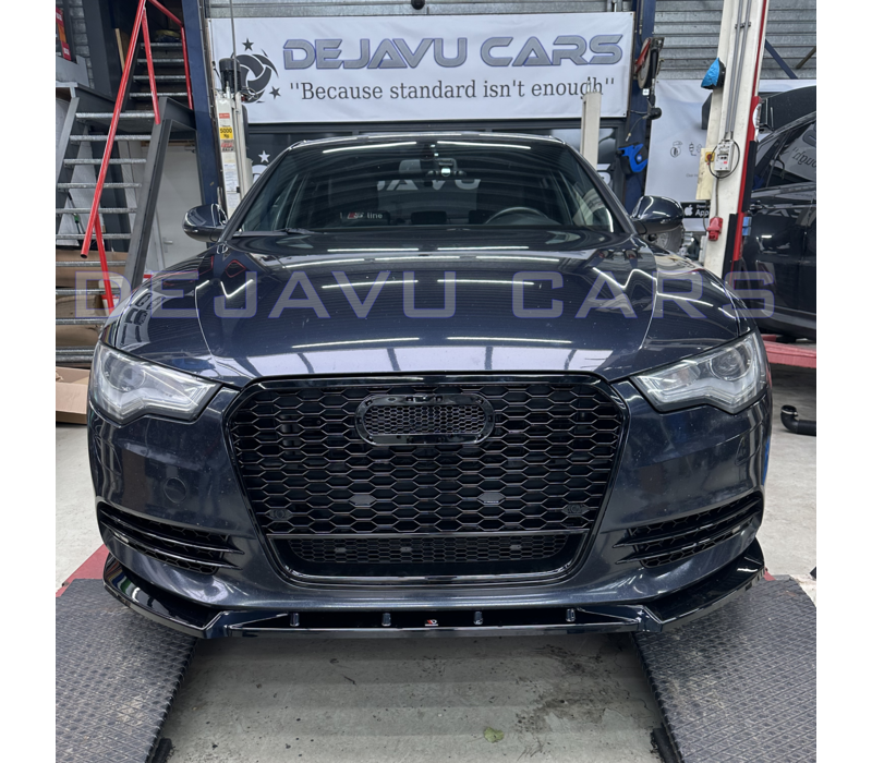 RS6 Look Mistlamp roosters Black Edition voor Audi A6 C7 4G