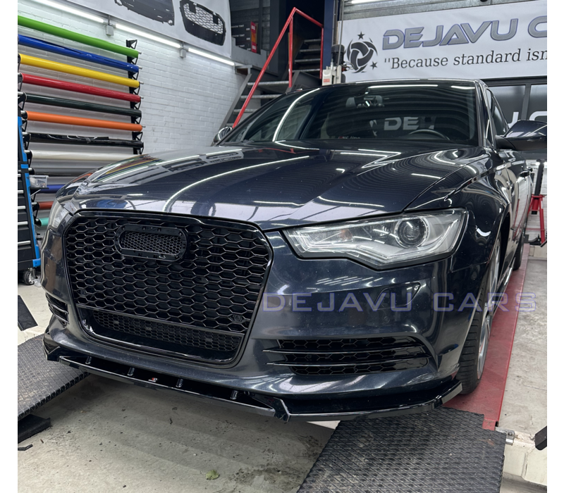 RS6 Look Mistlamp roosters Black Edition voor Audi A6 C7 4G