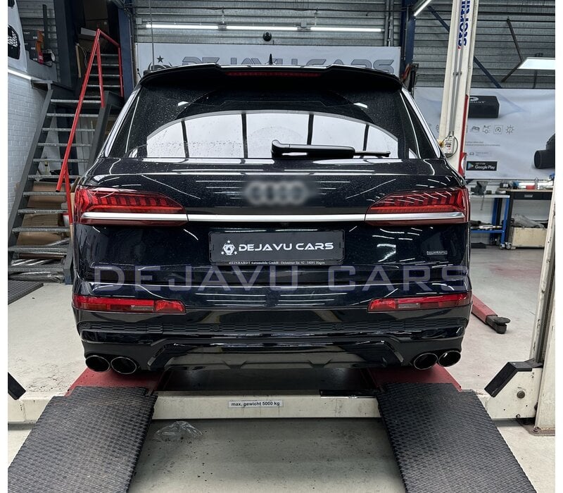 SQ7 Look Diffuser + Exhaust tail pipes for Audi Q7 4M Facelift SUV S line / SQ7