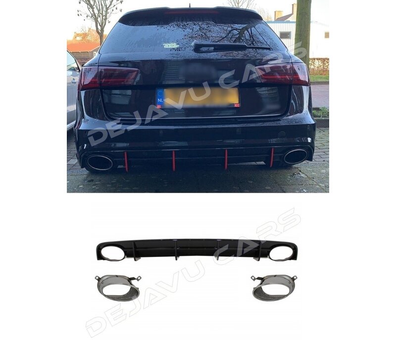 RS6 Look Diffuser voor Audi A6 C7.5 Facelift S line / S6