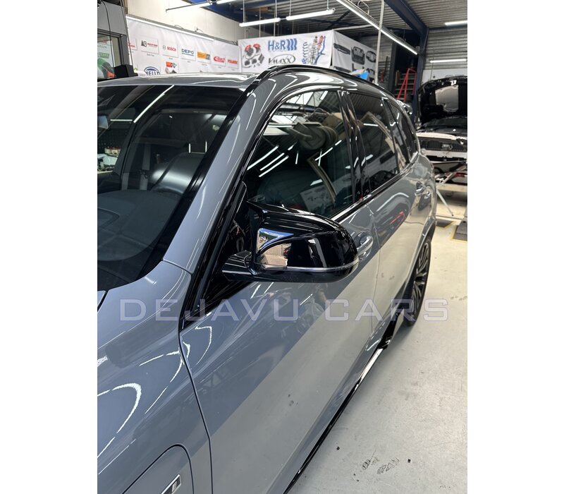 Kit 4 Pièces Coques Rétroviseur Pour BMW X3 X4 X5 X6 X7 (2018-2023) - Design Cornes De Taureau Noir