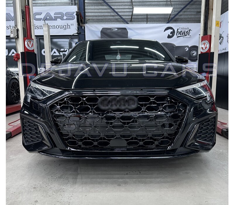 RS3 Look Kühlergrill Black Edition für Audi A3 8Y / S line