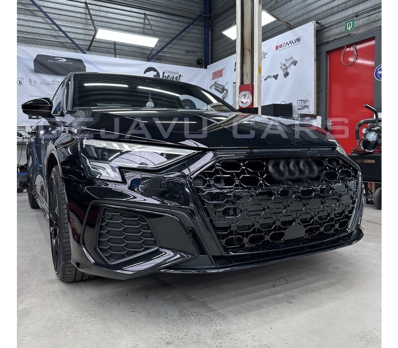 RS3 Look Kühlergrill Black Edition für Audi A3 8Y / S line