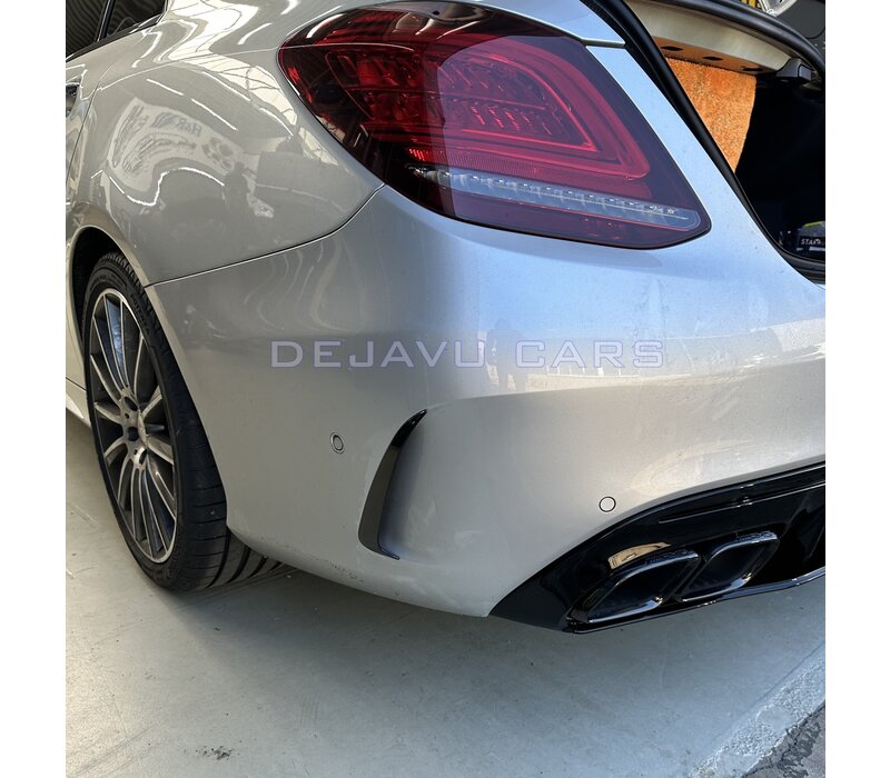 Aero AMG Look Achterbumper Vinnen voor Mercedes Benz C Klasse W205 AMG Line