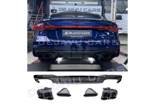 OEM Line ® S7 Look Diffuser + Uitlaat sierstukken voor Audi A7 C8 S line