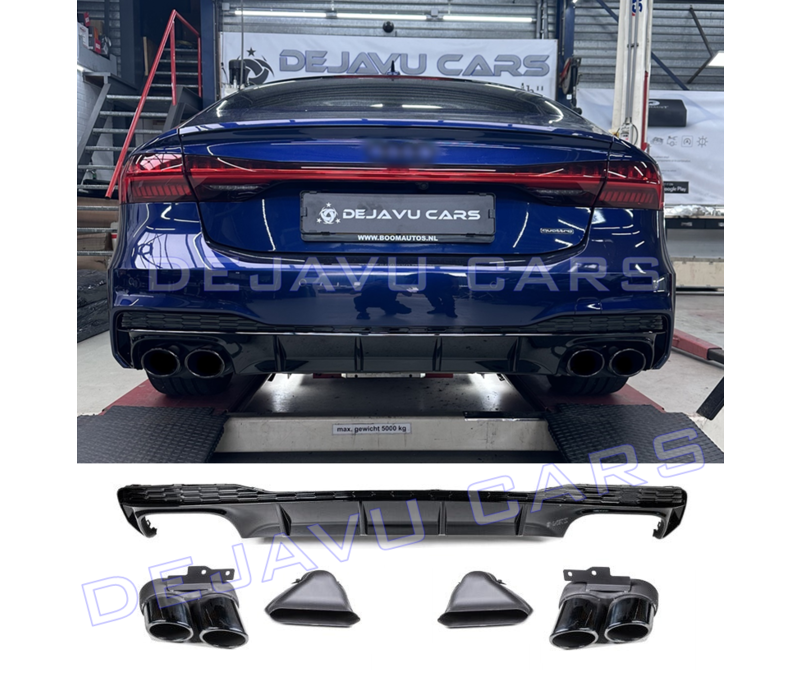 S7 Look Diffuser + Exhaust tail pipes for Audi A7 C8 S line