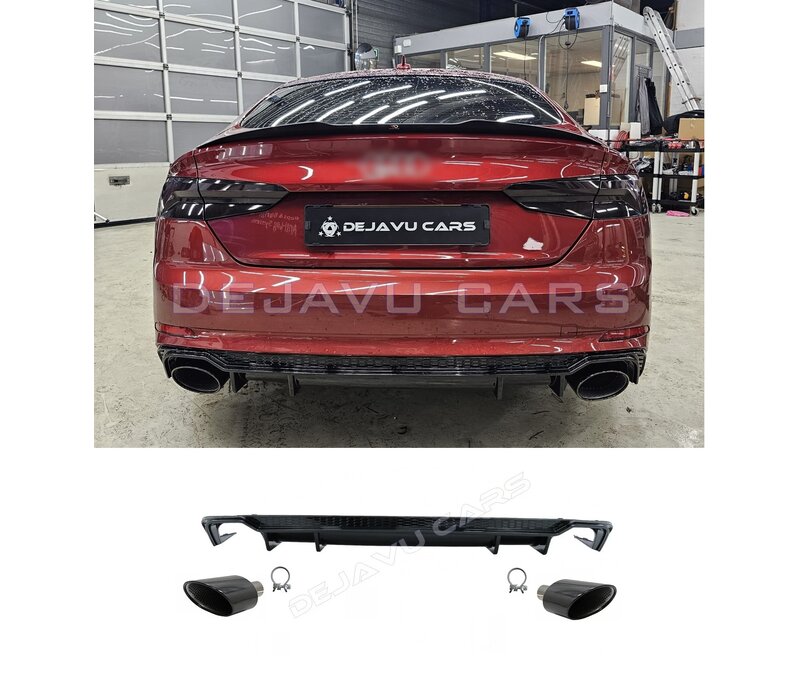 RS5 Look Diffuser Black Edition for Audi A5 B9 F5 S line