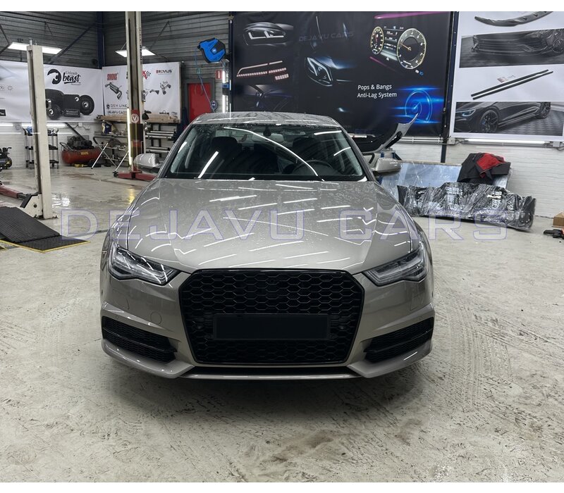 RS6 Look Kühlergrill Black Edition für Audi A6 C7.5 Facelift / S line / S6