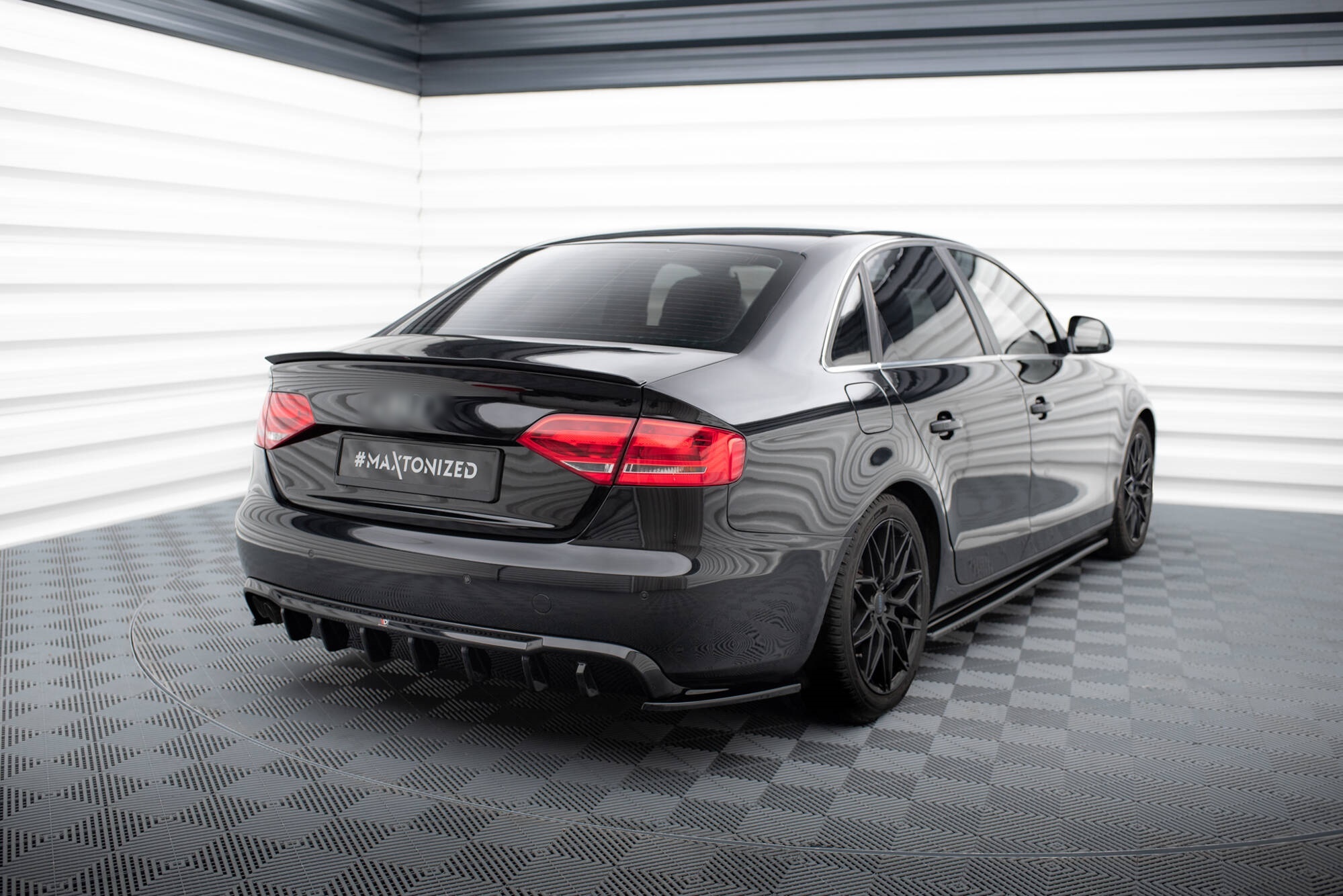 Maxton Design V1 Front Diffuser – Gloss Black ABS For Audi A4 B8 (Standard Bumper)