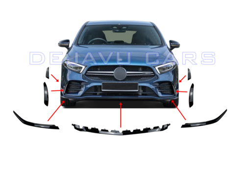 OEM Line ® A45 AMG Look Aero Spoiler set voor Mercedes Benz A-Klasse W177 AMG Line + A35 AMG