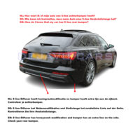 S6 Look Diffusor + Auspuffblenden für Audi A6 C8 S line