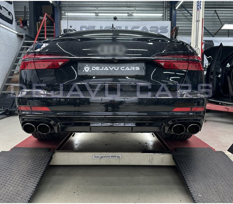 S6 Look Diffuser + Exhaust tail pipes for Audi A6 C8 S line