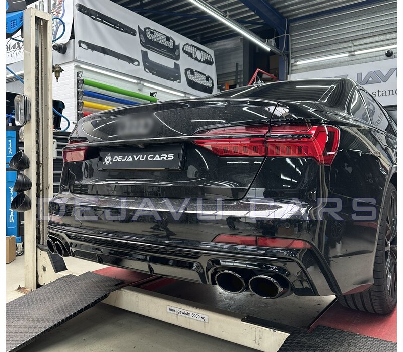 S6 Look Diffuser + Exhaust tail pipes for Audi A6 C8 S line
