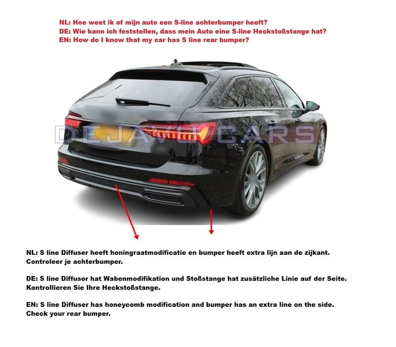 Aggressive Diffuser voor Audi A6 C8 S-line / S6 C8