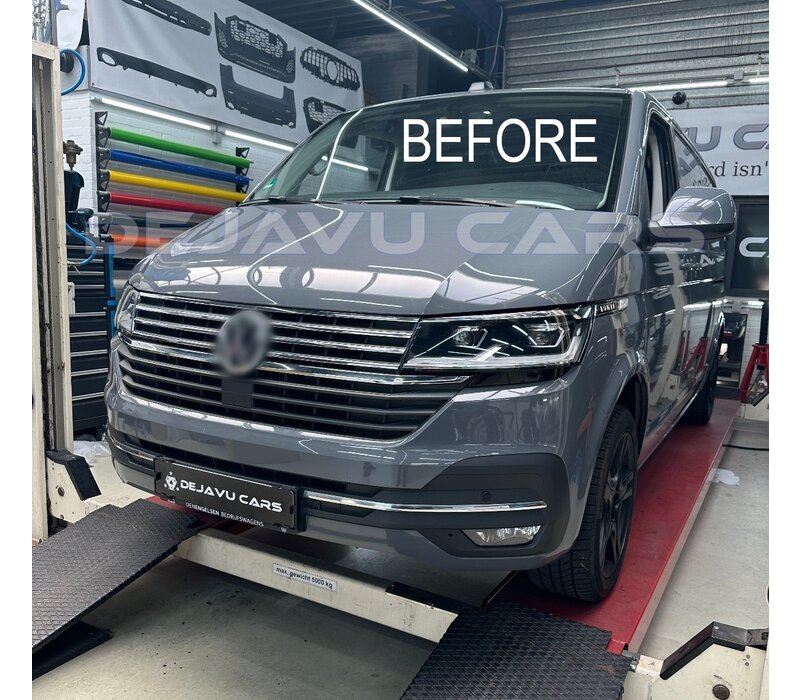 Glänzend schwarzes Frontgrillpaket für Volkswagen T6.1 Transporter/Multivan