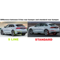 SQ8 Look Diffuser + Uitlaat tips voor Audi Q8 SUV S line SQ8