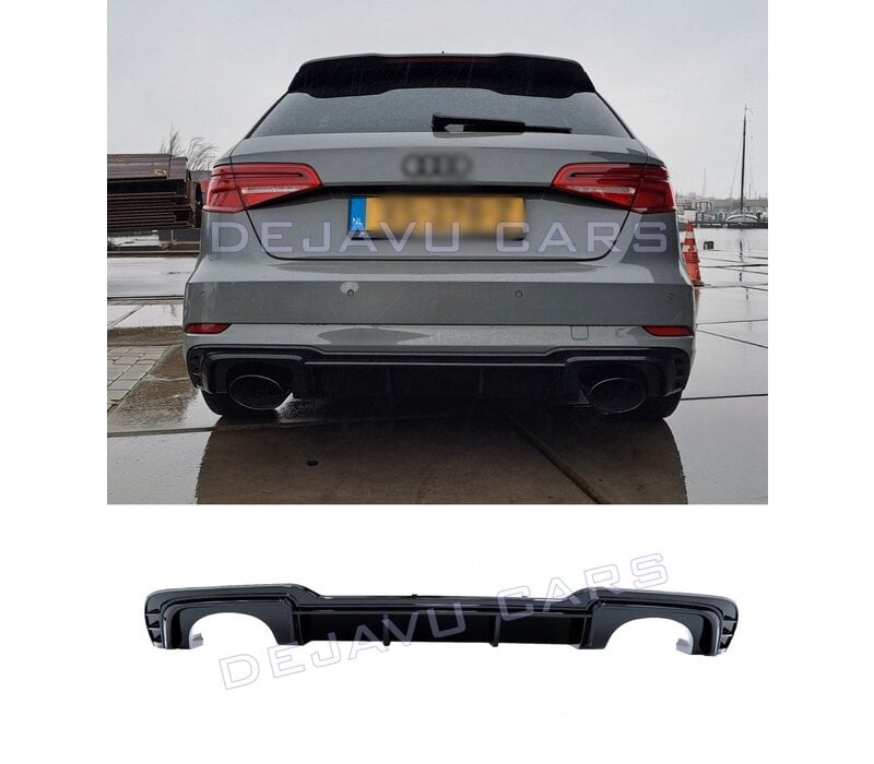 RS3 Look Diffuser Black Edition for Audi A3 8V S line / S3