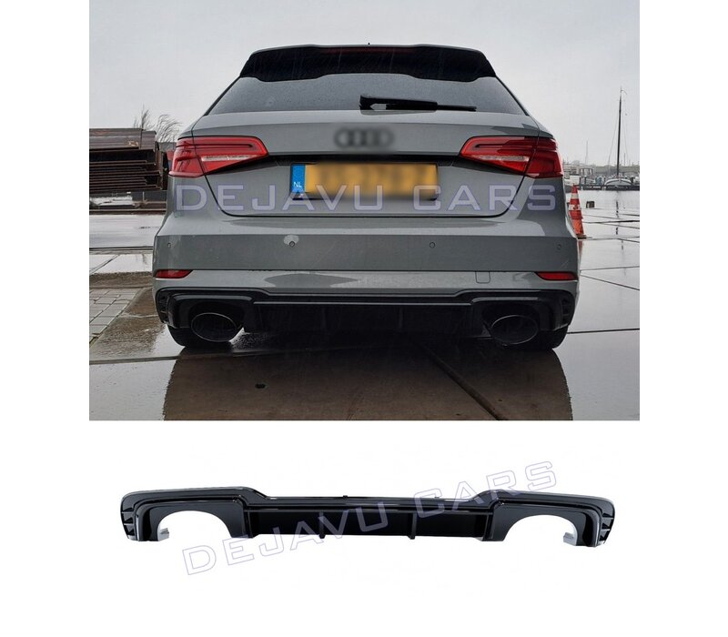 RS3 Look Diffuser Black Edition voor Audi A3 8V S line / S3