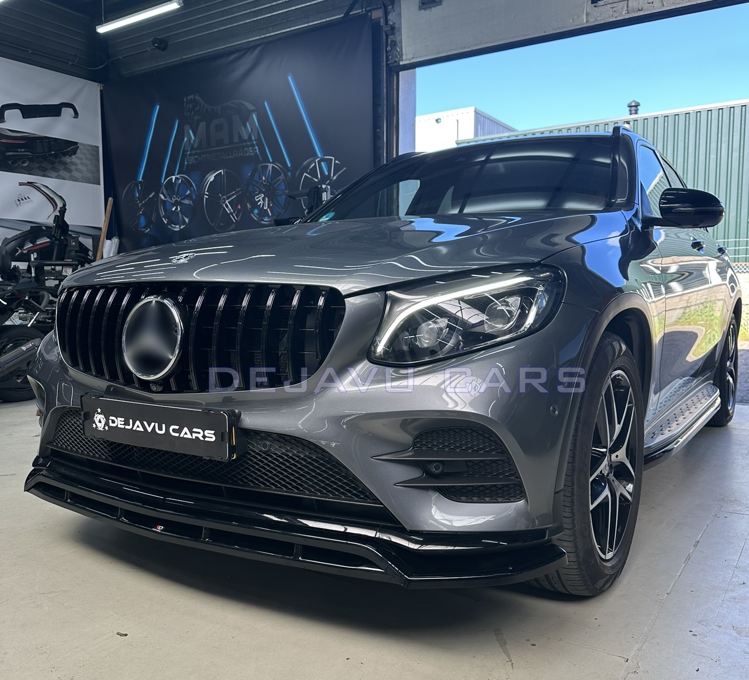 KARPAL Front GT R Grille For 2020-2023 Mercedes X253 Coupe – GLC300 GLC43 AMG – Black Chrome With Camera Hole